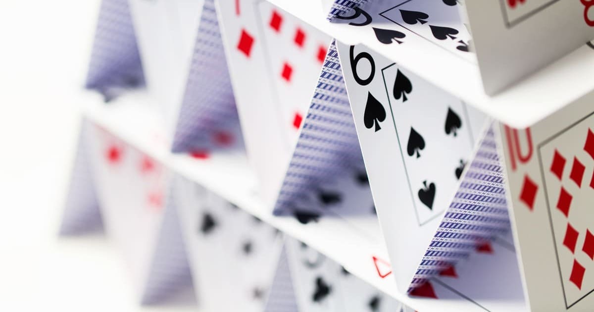 A pyramid of cards